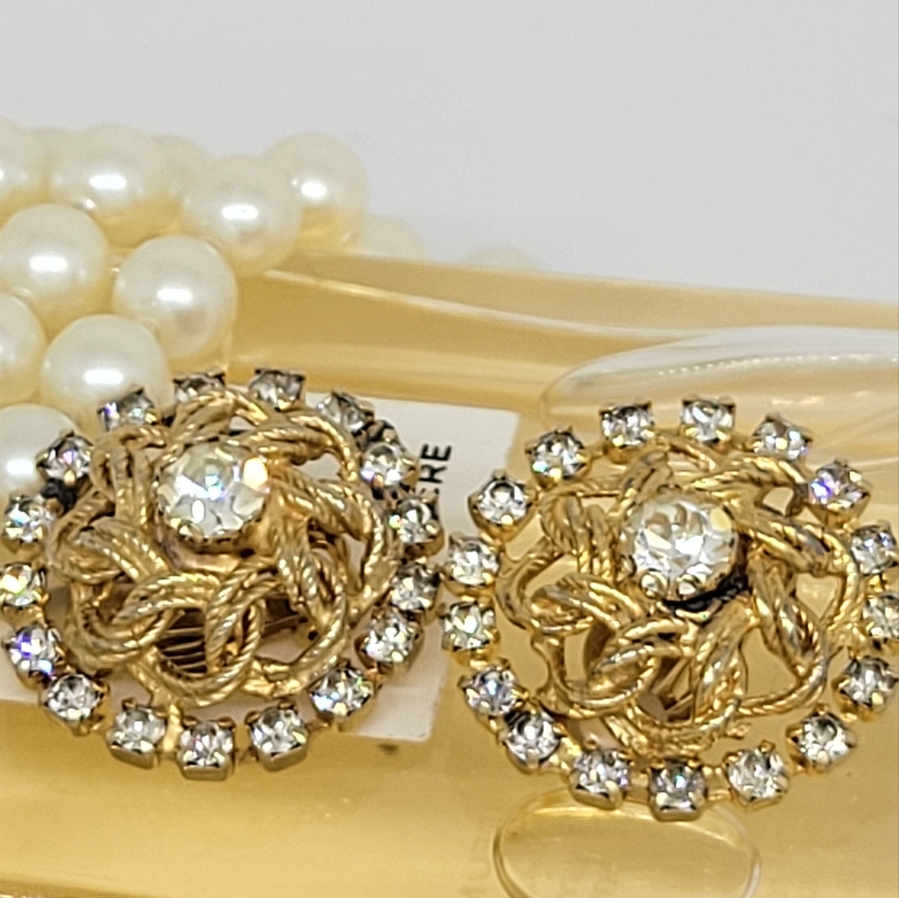 Vintage La Roco Signed Crystal Rare Earrings